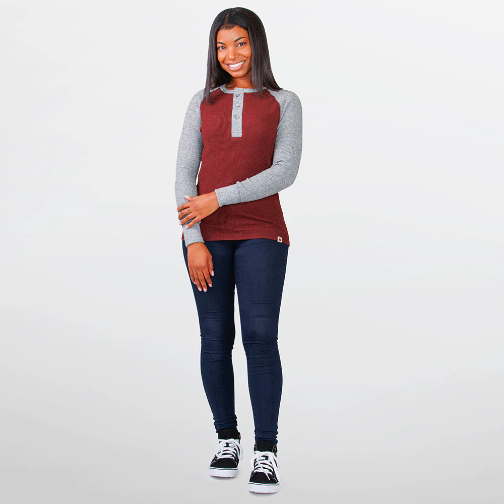 Women's Heritage Mock Twist Waffle Henley - Image 3